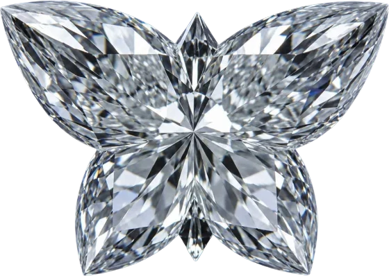 Butterfly, formed from marquise cut diamonds