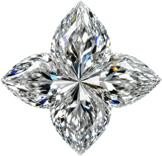 Flyer of Lily, formed from four marquise cut diamonds