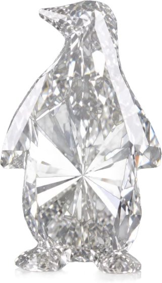 Penguin, formed from marquise and pear cut diamonds